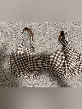 Abercrombie and Fitch Brown Gingham Bikini Top Curve Love